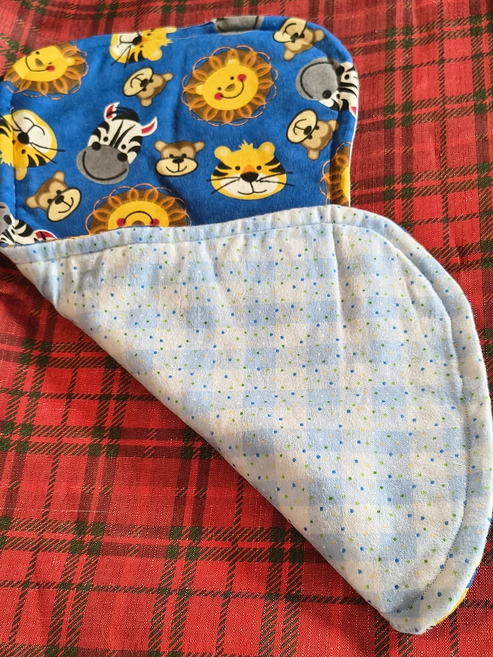 Blue Jungle Animals Baby Burp Cloth